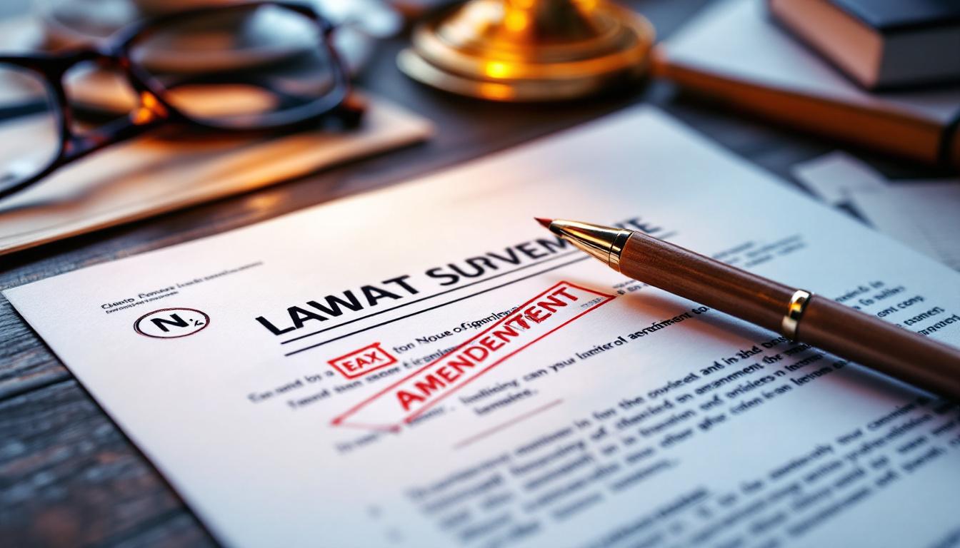 Trust amendment document with revision marks