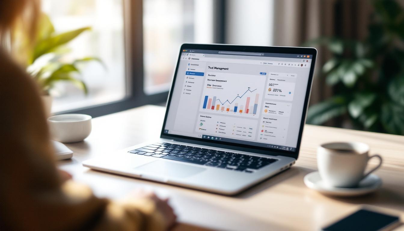 Trust creation wizard dashboard on a laptop