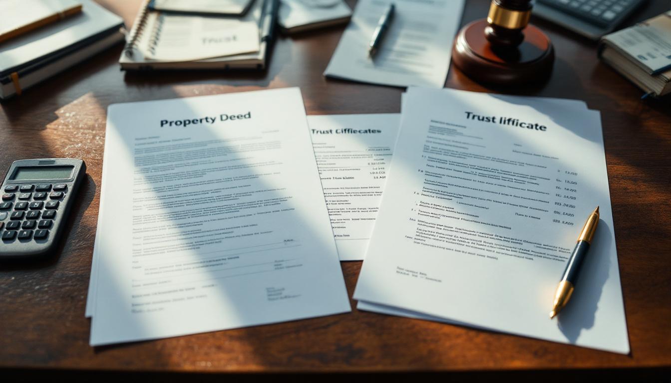 Property deeds and bank statements for trust funding