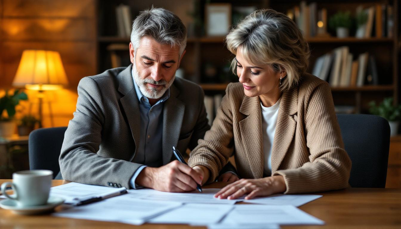 Married couple reviewing trust documents together